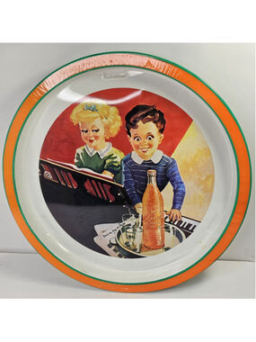 Vintage 1979 Orange Crush 13.5" Metalix Tray Ware Tray 1959 Design South Africa